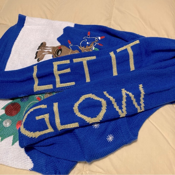 Holiday Time Christmas “Let It Glow”Sweater Size S (4-6) - Picture 6 of 9